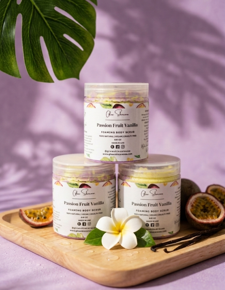 Passion Fruit Vanilla Foaming Body Scrub – UAE