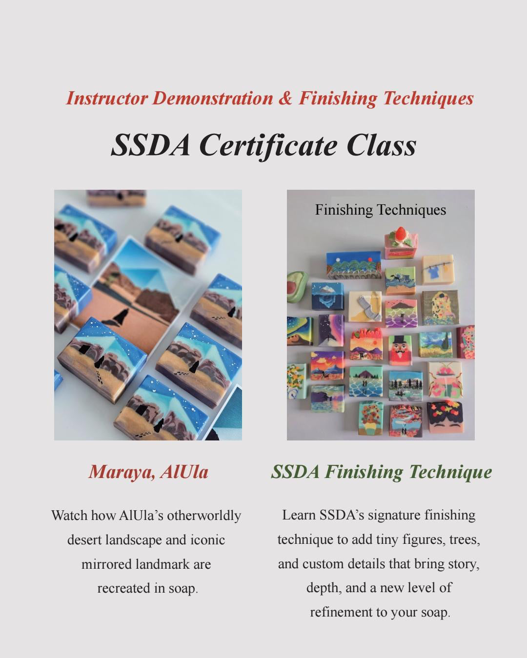 SSDA Dubai Design Soap Certificate Workshop | Professional Cold Process Soap Making Course