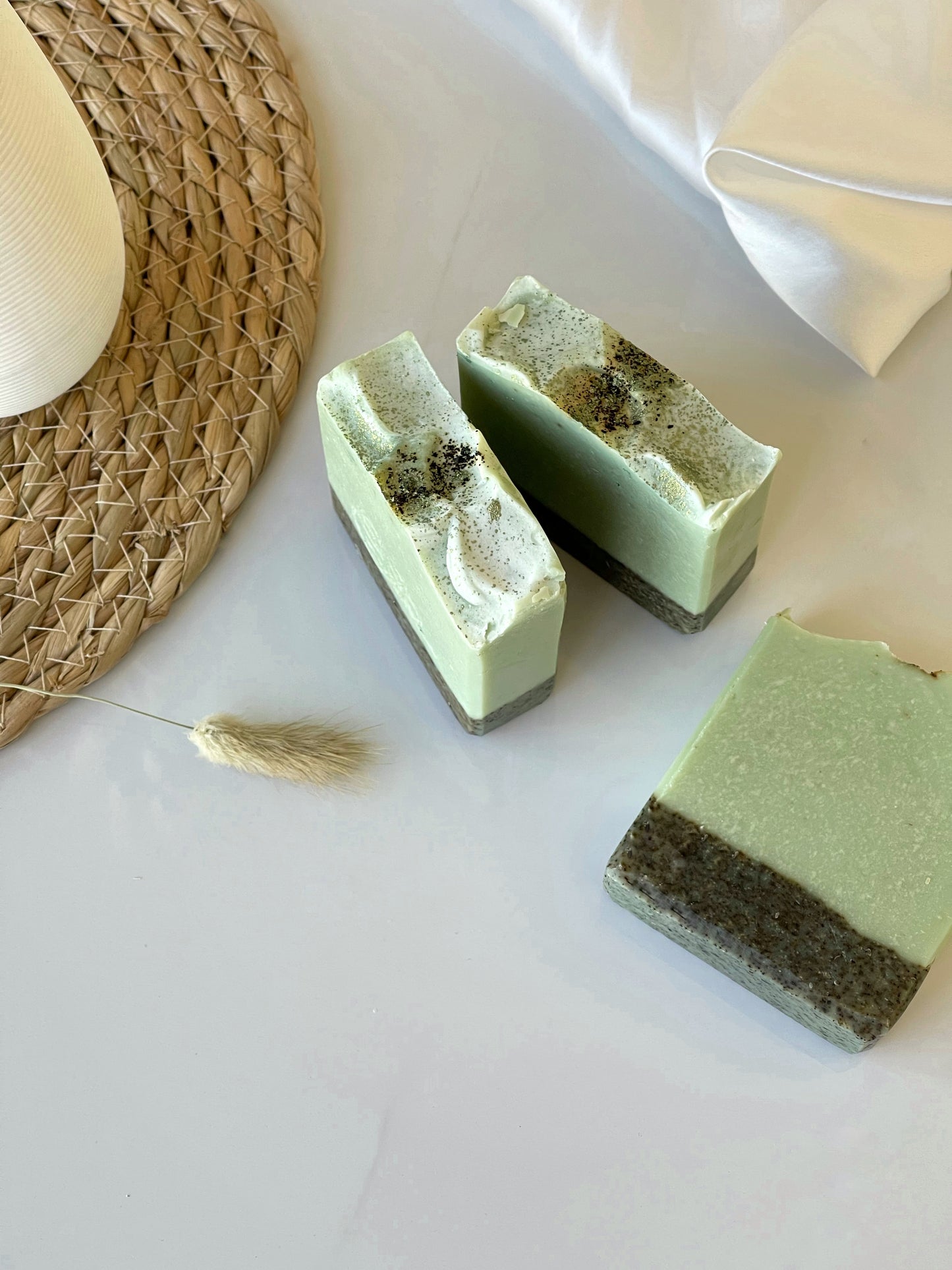 AVOCADO & GREEN TEA HANDMADE ORGANIC SOAP, TOP SIDE PACKET