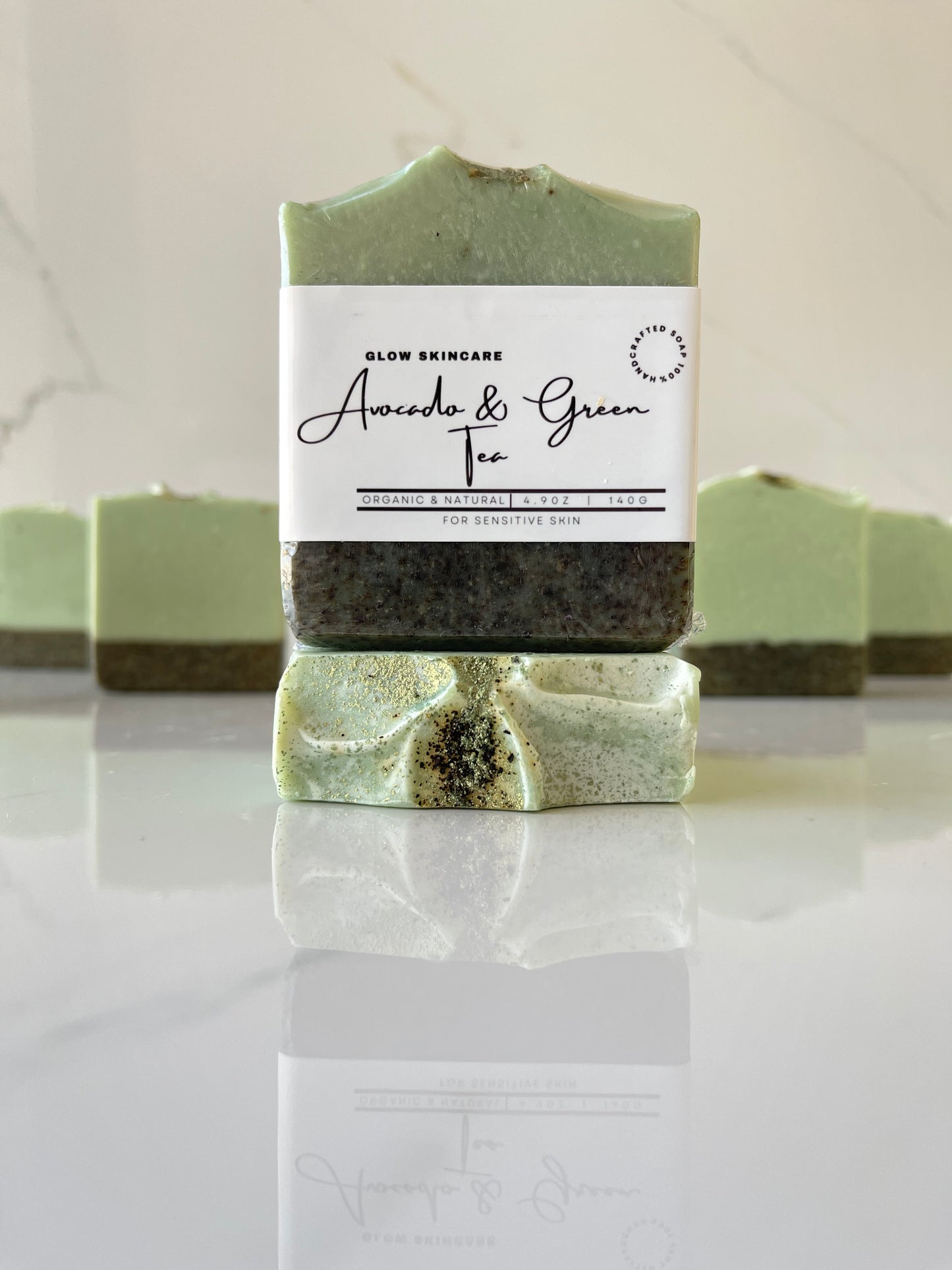 AVOCADO & GREEN TEA HANDMADE ORGANIC SOAP, DETAIL PACKET