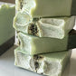 AVOCADO & GREEN TEA HANDMADE ORGANIC SOAP, CLOSE UP PACKET